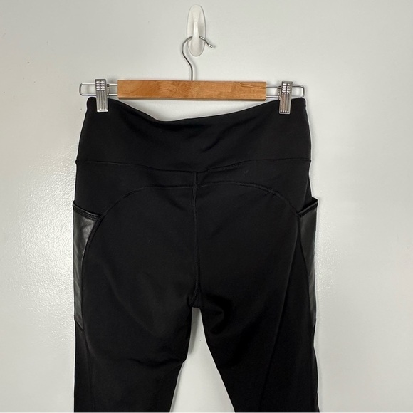 Athleta Gleam Chaturanga to Town Tight Faux Leather w/ Pockets, Size M, Black - Picture 4 of 8